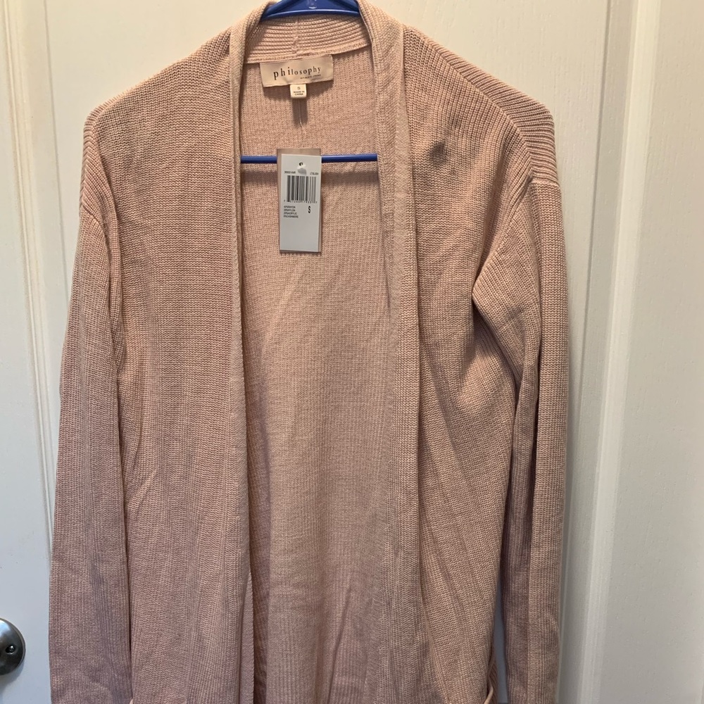 Philosophy Light Blush Open Long Length Cardigan